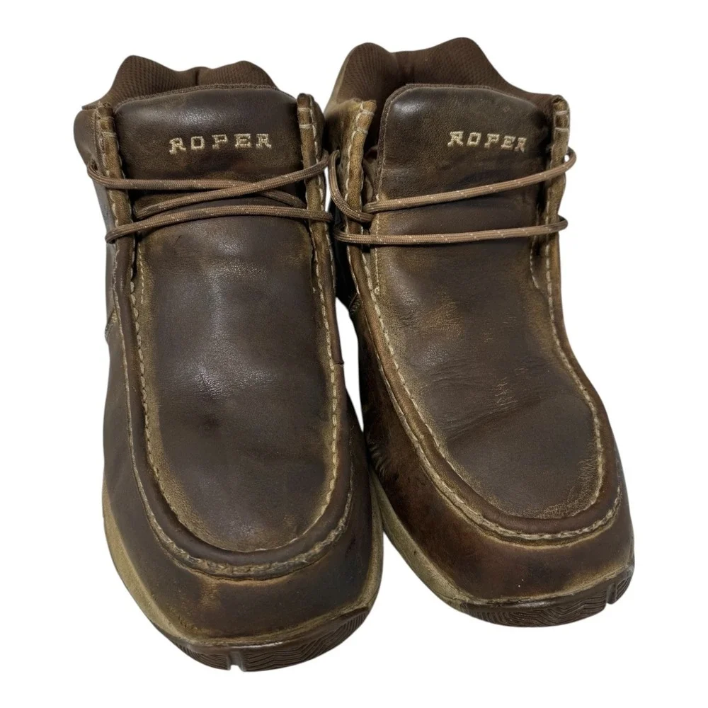 🔥Roper Mens 🤑 distressed‎ Leather Chukka Driving Mocs Western Casual Shoes 12